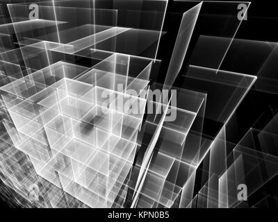 Calcolatore astratto-immagine generata cubi luminosi Foto Stock