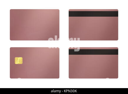 Rose gold card con sfondo bianco Foto Stock
