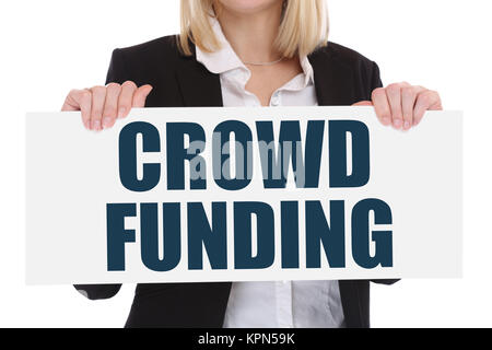 Raccogliere crowdfunding crowdfunding denaro online su internet il concetto di business Foto Stock