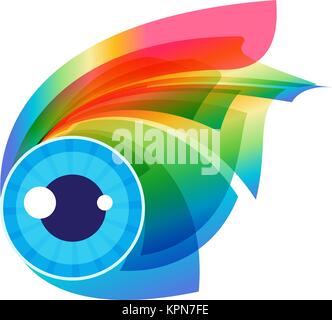 Abstract colorati occhi espressivi visage isolati su sfondo bianco Illustrazione Vettoriale