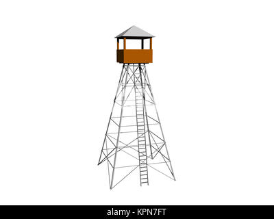 Esentati a torre di vedetta su palafitte con scaletta Foto Stock