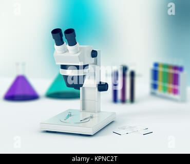 Microscopio, concetto di ricerca scientifica Foto Stock