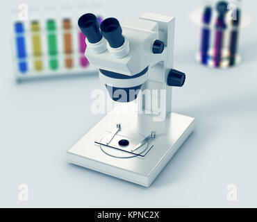 Microscopio, concetto di ricerca scientifica Foto Stock