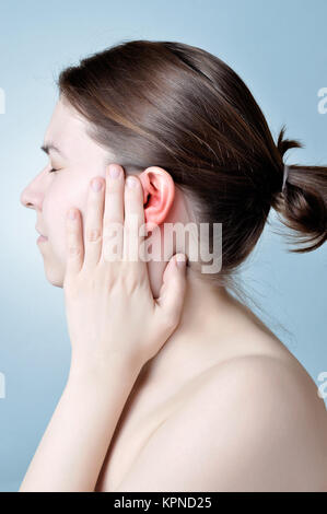 Infiammazione dell'orecchio Foto Stock