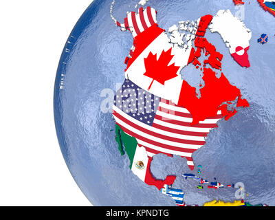 Politica mappa del Nord America Foto Stock