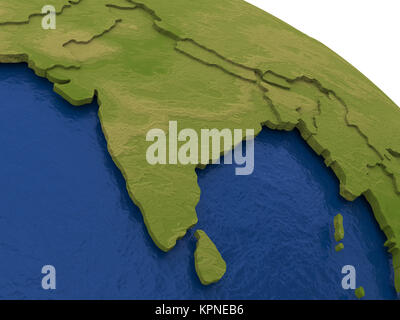 Subcontinente indiano sulla terra Foto Stock