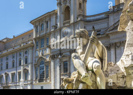 Gange Statua in Piazza Navona Foto Stock