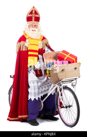 Sinterklaas su una bici Foto Stock