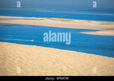 Vista dalla duna più alta in europa - Duna del Pyla (pilat),Baia Arcachon,aquitaine,Francia Foto Stock