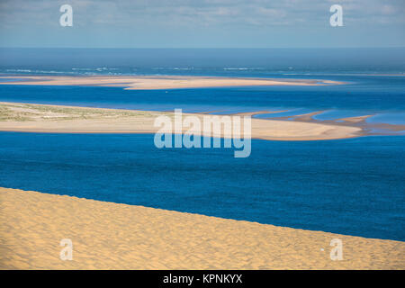 Vista dalla duna più alta in europa - Duna del Pyla (pilat),Baia Arcachon,aquitaine,Francia Foto Stock