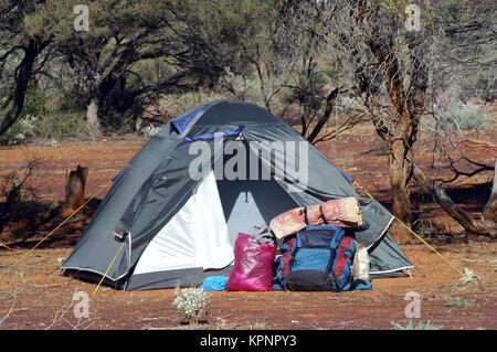 Camp-site nella boccola Foto Stock