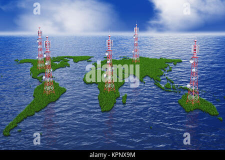 Continenti con antenne Foto Stock