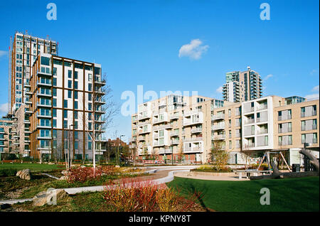 Appartamento nuovissimo edifici a Spring Park, Woodberry Down, vicino a Finsbury Park, North London REGNO UNITO Foto Stock