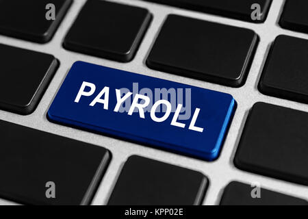 Payroll pulsante sulla tastiera Foto Stock