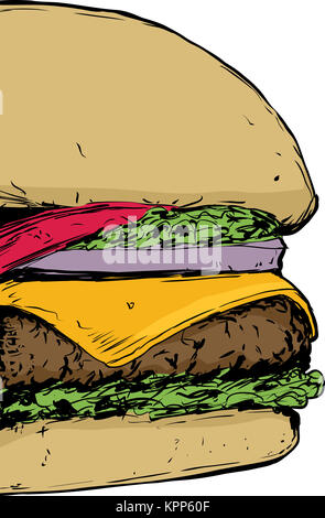 Chiudere fino a Cheeseburger Foto Stock