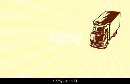 Business card Camion Frigo xilografia Foto Stock