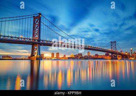 Ben Franklin Bridge in Philadelphia Foto Stock