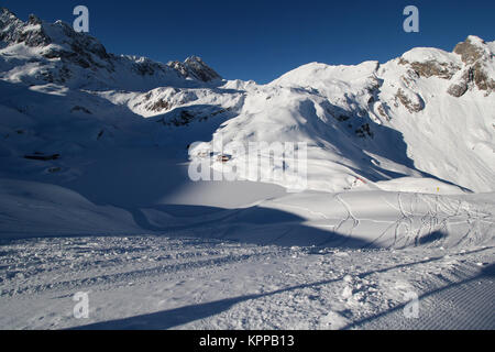 Vorarlberg Austria - Dicembre 07, 2017: Arlberg Ski Area Foto Stock