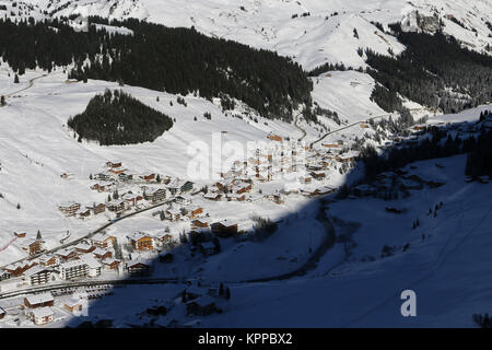 Vorarlberg Austria - Dicembre 07, 2017: Arlberg Ski Area Foto Stock