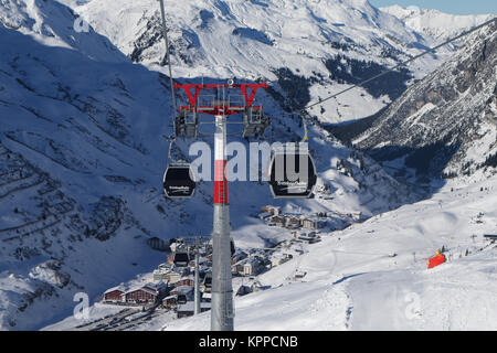 Vorarlberg Austria - Dicembre 07, 2017: Arlberg Ski Area Foto Stock
