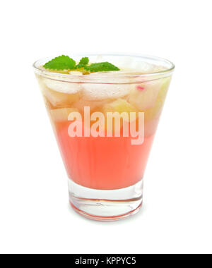 La limonata con il rabarbaro e menta in vetro Foto Stock