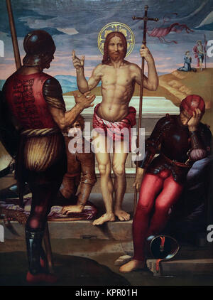 La risurrezione di Cristo da Hernando o Fernando Yáñez de la Almedina (1505 - 1537) pintor renacentista españo.pittore spagnolo. Foto Stock