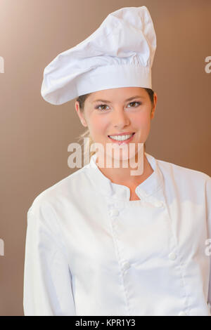Femmina chef pasticceria Foto Stock