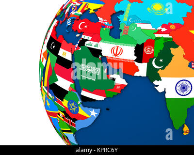 Politica Medio Oriente mappa Foto Stock