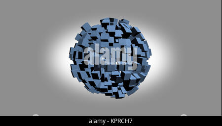 3D rendering del bianco a cubetti con bel colore di sfondo Foto Stock