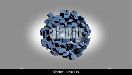 3D rendering del bianco a cubetti con bel colore di sfondo Foto Stock