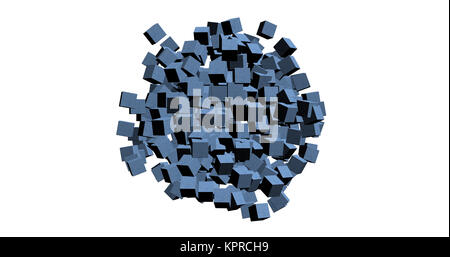 3D rendering del bianco a cubetti con bel colore di sfondo Foto Stock