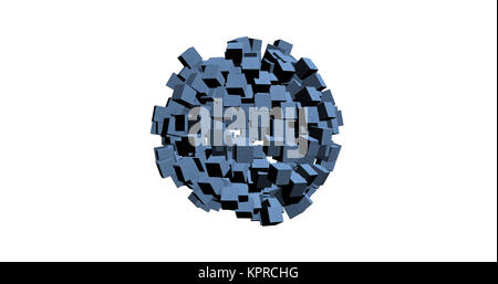 3D rendering del bianco a cubetti con bel colore di sfondo Foto Stock