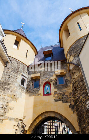 Medieval Town gate in Valkenburg, Paesi Bassi Foto Stock