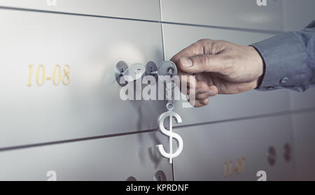 Caveau della banca, Cassetta di sicurezza Foto Stock