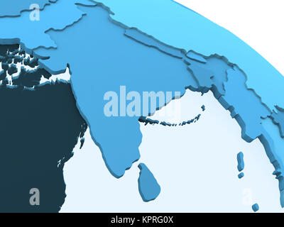 India sulla terra traslucido Foto Stock