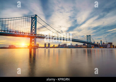 Ben Franklin Bridge in Philadelphia Foto Stock