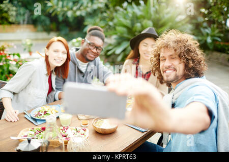 Selfie dalla cena Foto Stock