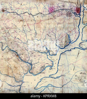 Mappa del fiume Potomac, Va. : da Alessandria al di sotto del Occoquan. Foto Stock