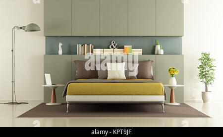 Contemporanee camere da letto con letto doppio Foto Stock