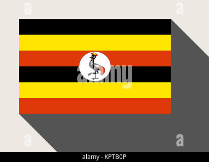 Bandiera dell'Uganda in flat web design di stile. Foto Stock