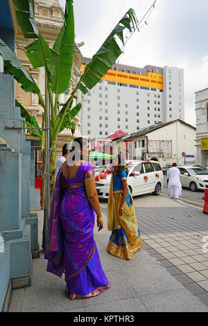 Vista del Sri Mahamariamman Temple, il più antico tempio indù di Kuala Lumpur in Malesia Foto Stock