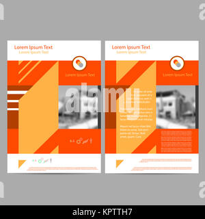 Relazione annuale Foglio Illustrativo Brochure modello Flyer formato A4 Design, per la copertina del libro di progettazione del layout, astratti modelli di presentazione su sfondo grigio Foto Stock