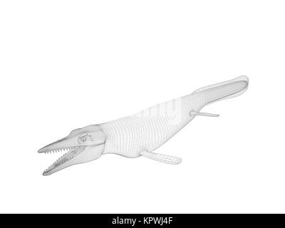 3d coccodrillo wireframe Foto Stock