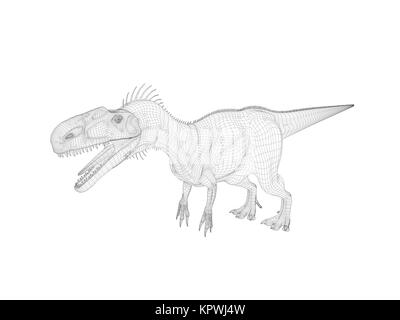 3d dinosauro wireframe Foto Stock