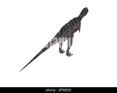 3D render di un dinosauro dentro un palcoscenico bianco Foto Stock