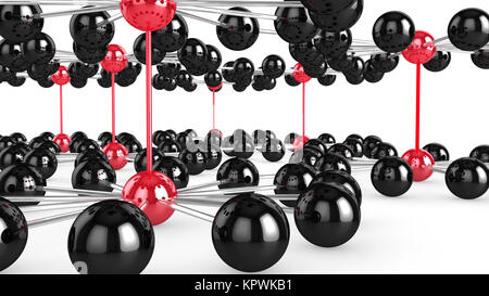 Interconnesse nero circolare reti su due livelli Foto Stock