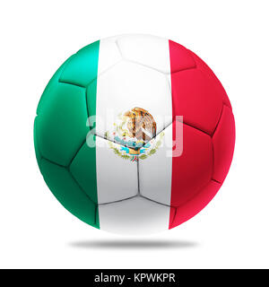 3D Pallone da calcio con il Messico bandiera del team Foto Stock