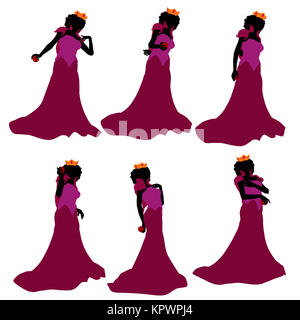 Evil Queen illustrazione silhouette su uno sfondo bianco Foto Stock