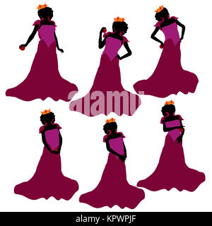 Evil Queen illustrazione silhouette su uno sfondo bianco Foto Stock