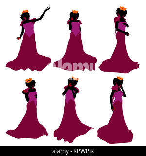 Evil Queen illustrazione silhouette su uno sfondo bianco Foto Stock